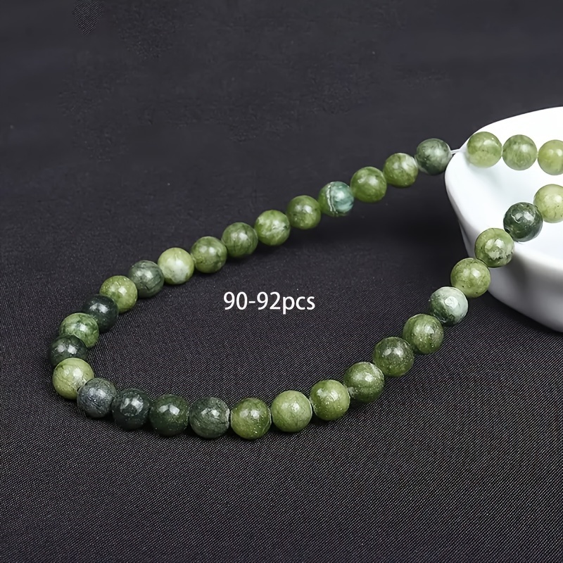 4 6 8 10mm Green Natural Stone Beads Loose Gemstones for Jewelry Making